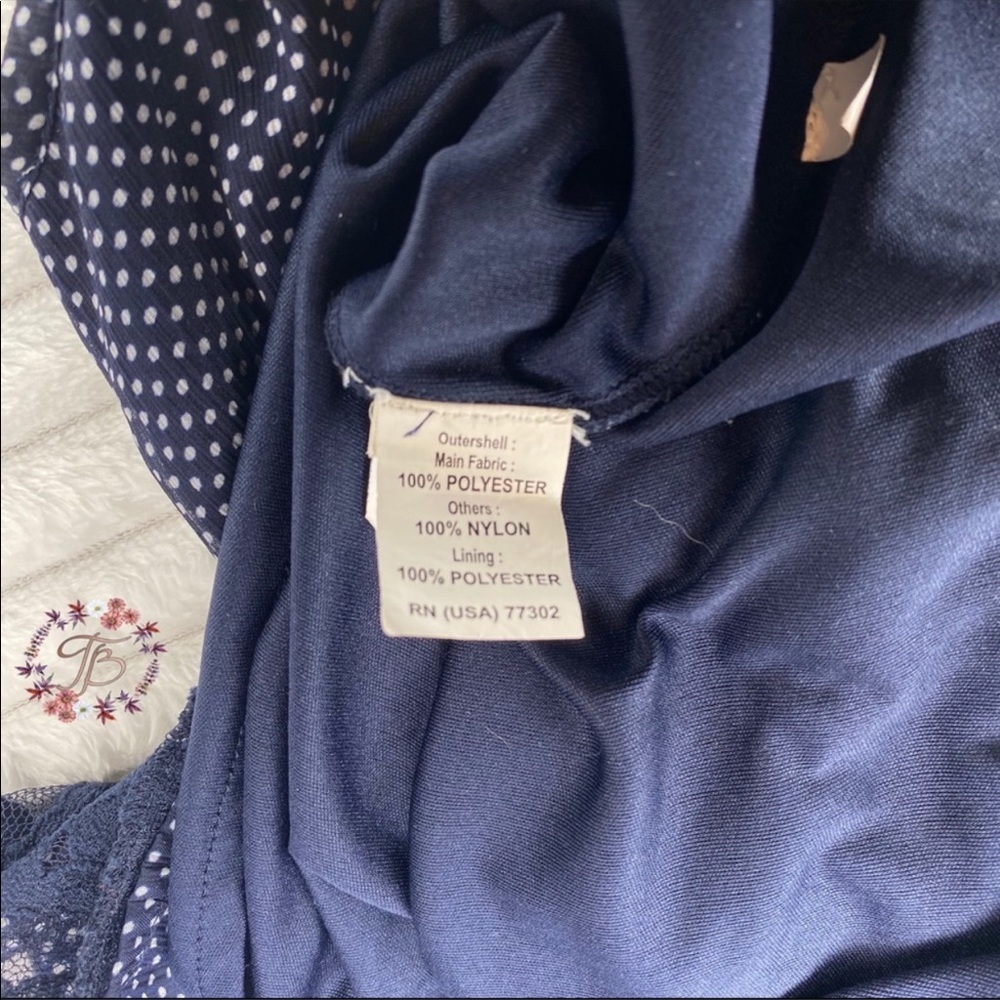 Zara Trafaluc Collection Polka Dot Navy Dress - Picture 4 of 6